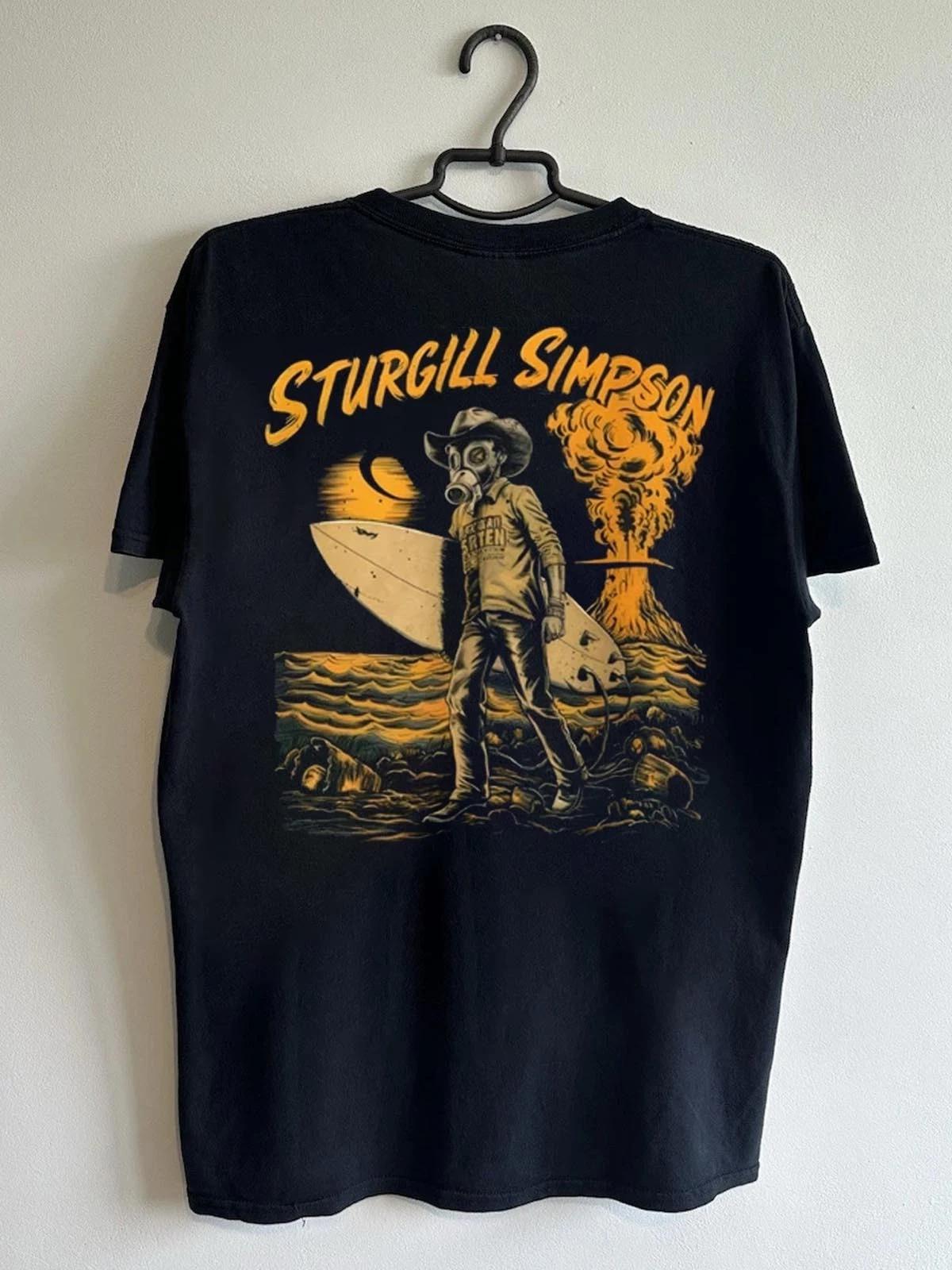 Vintage Sturgill Simpson Cowboy Surfing Nuclear Explosion Unisex Shirt XL