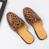 Lederslipper für Herren Pantoletten Schuhe Mann Leopard Sommer Hausschuhe für Herren Lässige Indoor-Hausschuhe Herren Halbschuhe Mann Sandalen