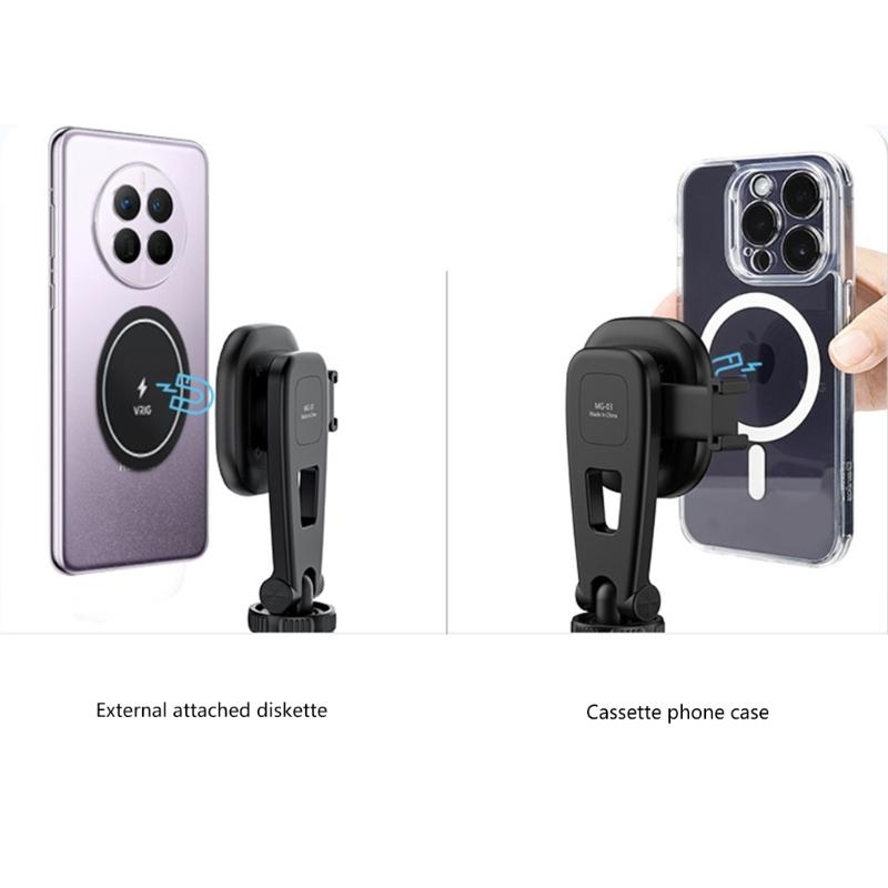 Metal Phone Tripod Mount 360 Smartphone Adapter with 1/4" Cold Shoe Mount Adjustable Cellphone Clamp Stand