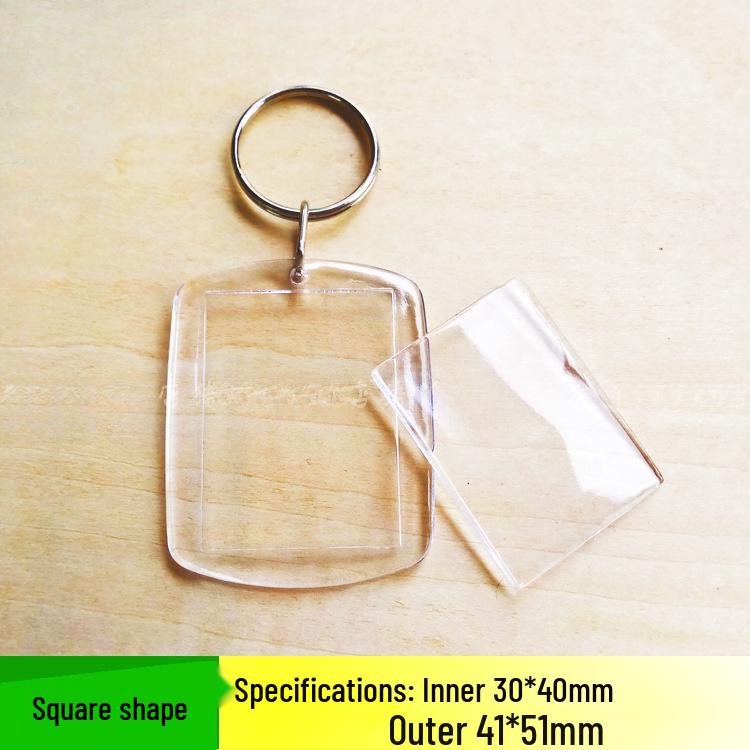 Transparent Photo Keychain Frame - Blank Keyring for Portrait Stickers