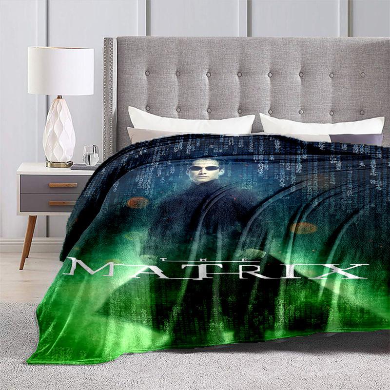 1pc The Matrix Neo Green Code Cartoon Blanket,Portable Throw for Travel & Camping, All Season Cozy Blanket,Ideal Gift