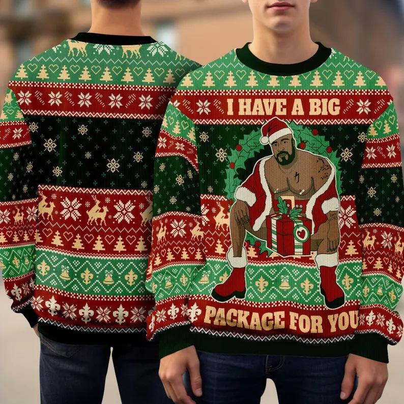 Herren 3D Weihnachtsdruck Rundhals Pullover Hoodie - Lässiges Langarm Oberteil