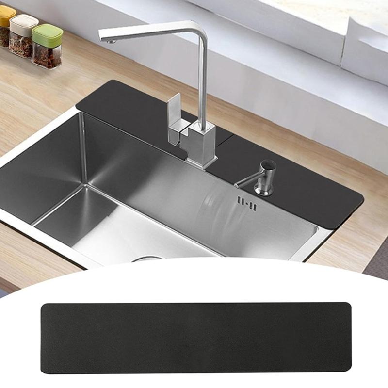 Nonslip Faucet Mat Customizable Kitchen Sink Mat Splash Guard Quick Drying For Soap Dispenser Lock Moisture Effectively