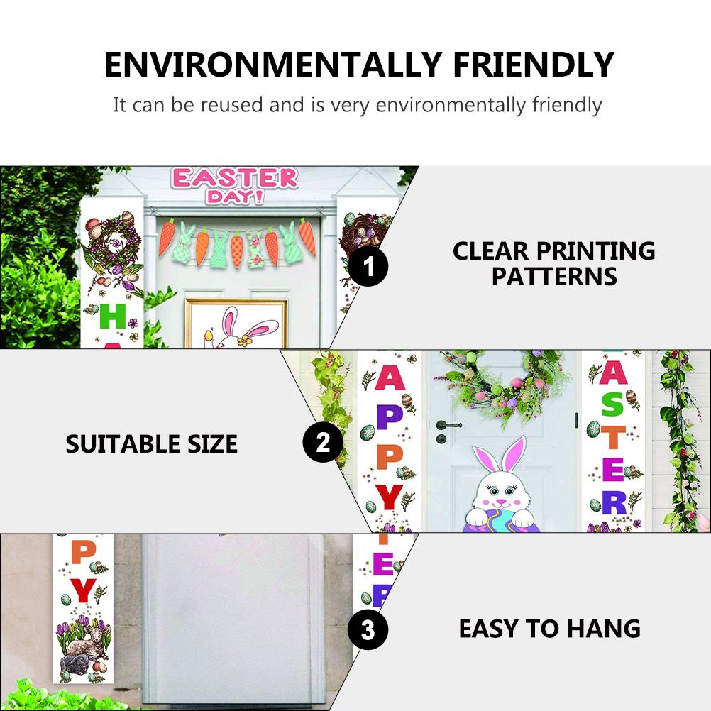 Oster-Couplets Veranda-Schilder Türflagge für die Festivaldekorationen Banner Vorderseite Oxford-Stoff Party