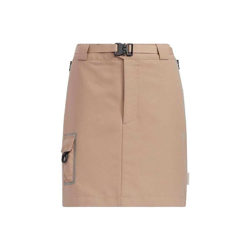 adidas Originale Mehrzwecktaschen Unifarbener Sportlicher Rock Damenröcke Braun HE6592