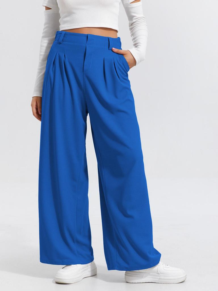 2025 Europese en Amerikaanse Dames Hoge Taille Wijde Pijp Elegante Casual Broek