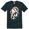 White Tiger W/ Snake Fire Design Graphic T Shirt Cool Animal Tee