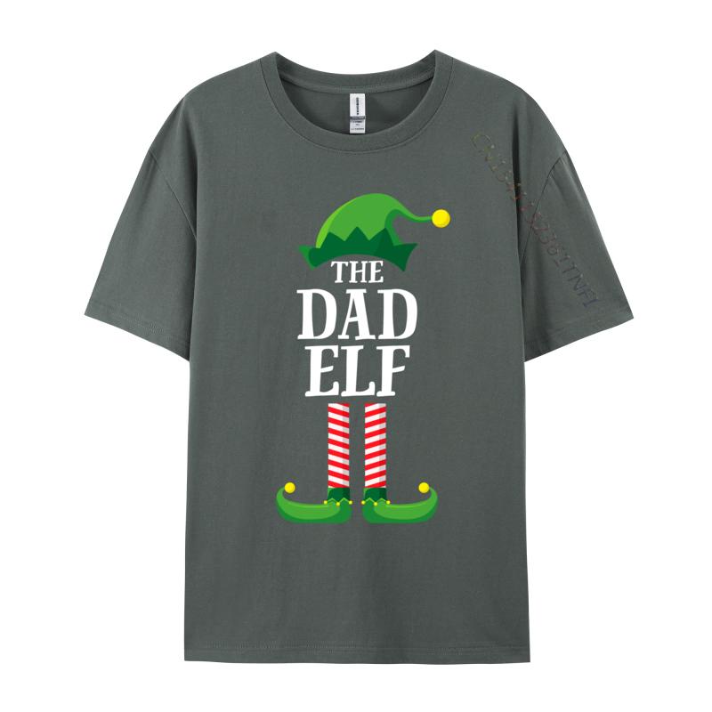 Dad Elf Matching Family Group Christmas T-Shirt Casual Cotton Men's Tees Fashionable Fitted Tshirts Funny Design
