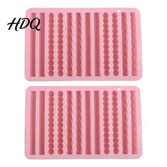 Professionelle Backformen für Partys Silikon-Twist-Brezelform 12 Mulden Kuchen Schokoladenstäbchen Süßigkeiten Backblech DIY Basteln Seife Einfache Entformung Eis