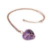Ancient Red Copper Hand-Wound Peach Heart Natural Stone Heart-Shaped Powder Crystal Tree Of Life Necklace N519