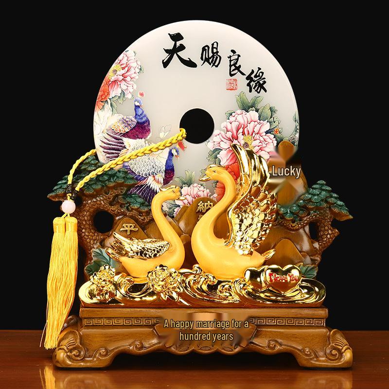 Century of Harmony Wedding Ornament: Elegant Gift for Friends & Newlyweds - Perfect for Living Room, Entrance, or Wine Cabinet Décor