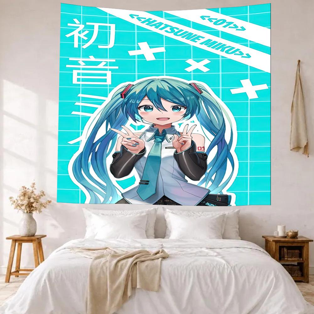 Hatsune Miku Wall Decor Tapestry Art For Pet Memorial Birthdaywedding Party Backdrop Family Gift