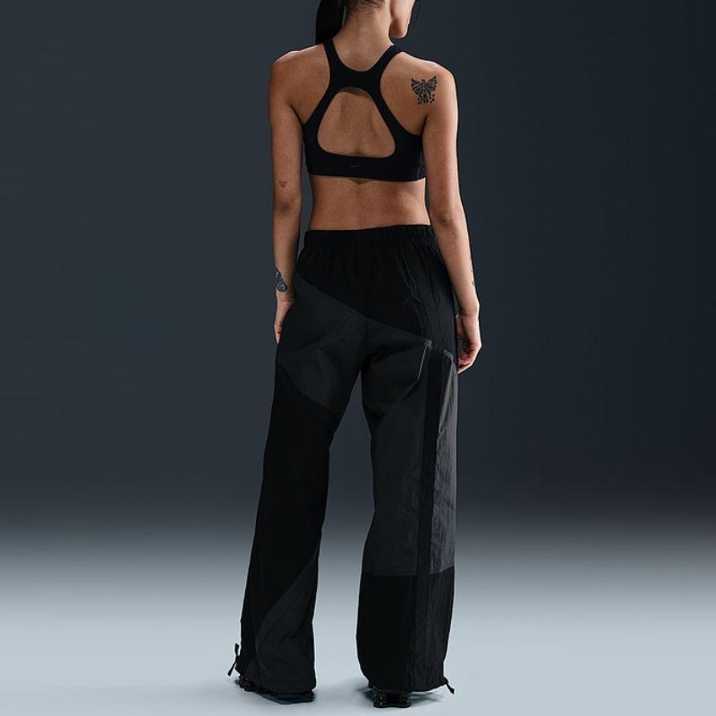 Nike Woven Comfortable Versatile Spliced Retro Sports Casual Pants Women Pants Black HJ4179-060