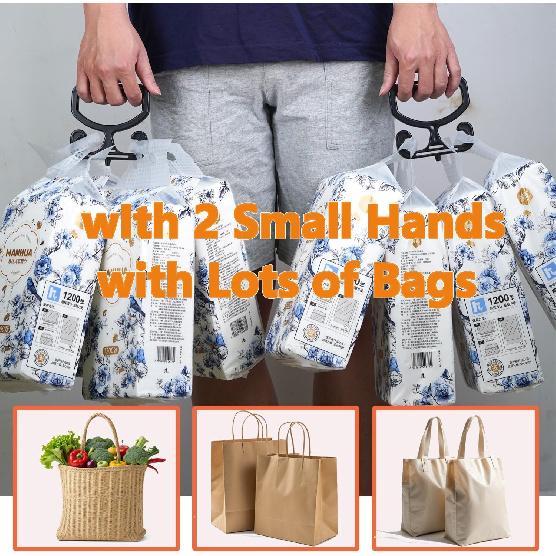 Grocery Bag Carrier with Plastic Storage Box, 2 Pack Grocery Bag Holder for Plastic Bags, Holds 100lbs, Heavy Duty Carry Handle, Comfortable Grip to