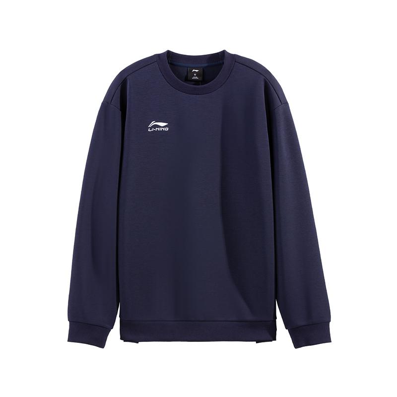 Li Ning Sweatshirts Unisex Ink Blue Crew Neck Moderate Regular AWDVG85-3 M