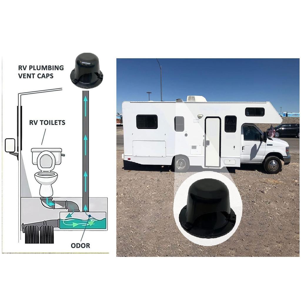 Roof Vent Caps Set Roof Vent Covers Reliable Hardware Long Lasting Ventilation & Odor Prevention for Trailer Campers