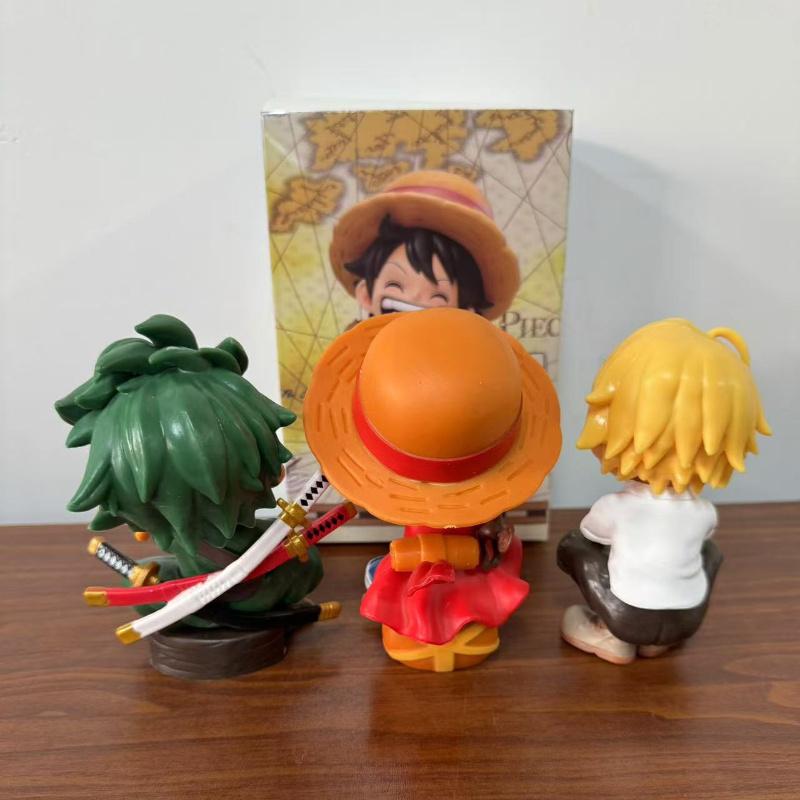 13cm Anime Figur One Piece Monkey D Luffy Roronoa Zoro Kawaii Spielzeug Q Figural Nendoroid Auto Dekoration PVC Modell Geschenk