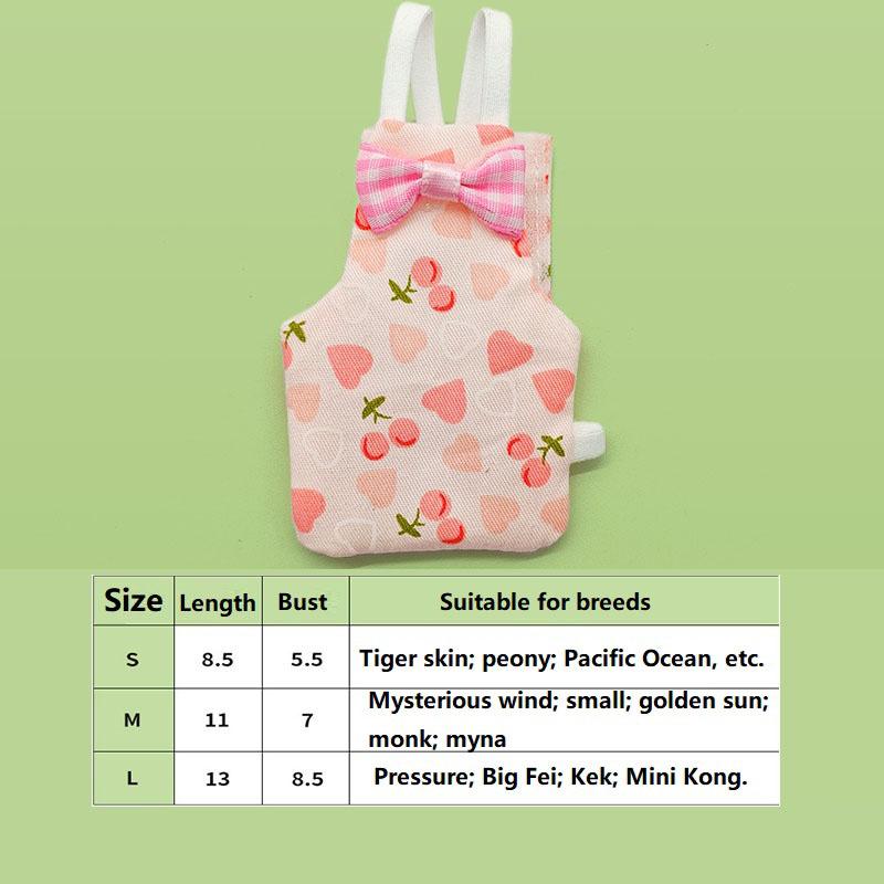Parrot Cockatiel Pigeons Diaper Cute Bowtie Colorful Fruit Floral Washable Flight Suit for Small Medium Pet Birds NXLYP02