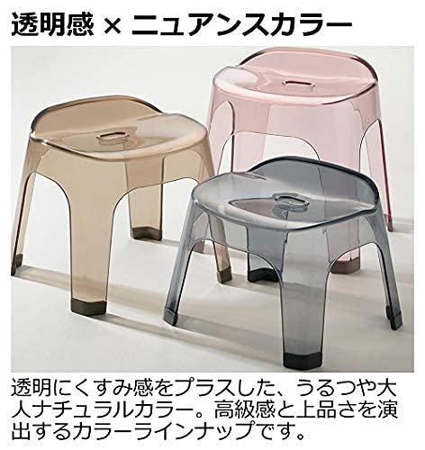 Richell Lucre Bath Chair, 30H, Brown, Made In Japan, Non-Slip, Stylish, Clear Plastic, 130041