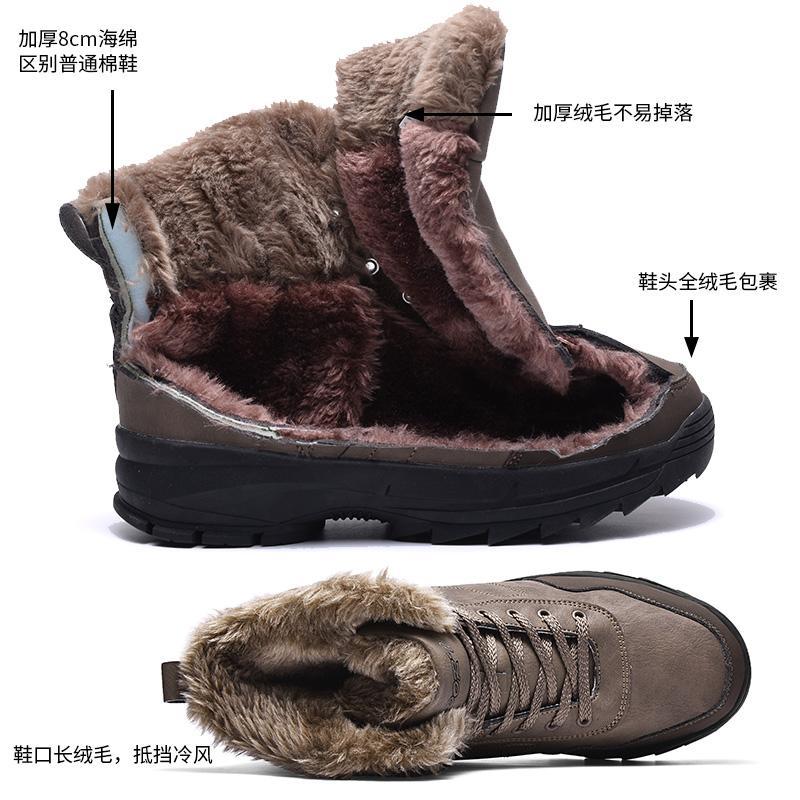 Cold resistant ℃ winter super thickened plush warm snow boots extremely cold medium and large cotton shoes non-slip