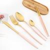 4/8/12/16 Pcs Gold 18/10 Stainless Steel Cutlery Flatware Set Matte Dinnerware Set Knives Fork Spoons Chopsticks Tableware Set