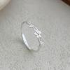 S999 Silver 2025 New Wound Flower Ring Women's Simple Exquisite Niche Plain Silver Ring