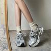 Daddy Shoes Women's Autumn Trendy Shoes Silver Versatile Thick-soled Dirt-resistant Sports Shoes