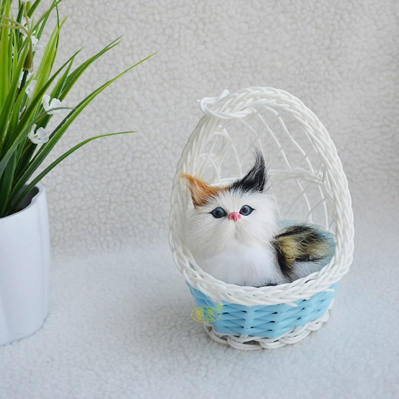 Simulation Korb Katze Tier Ornamente Geschenke Touristische Souvenirs Geschenke
