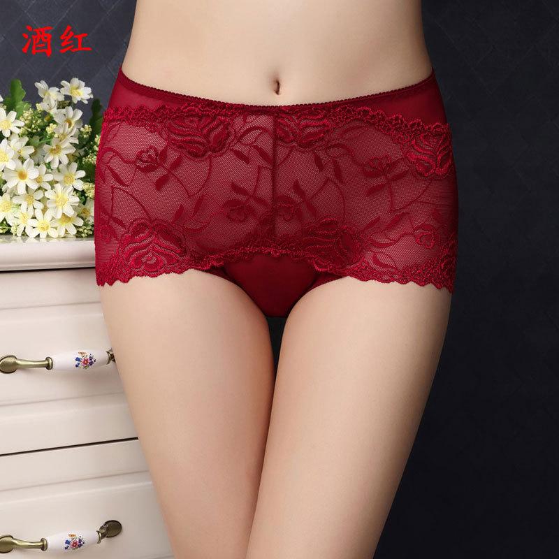 High Waist Women's Panties Sexy Hollow Lace Panties Comfortable Breathable Shorts