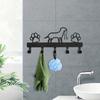 Metal Dog Claw Key Holder with 5 Hooks, Pet Silhouette Wall Mounted Rack for Entryway, Bedroom Hallway Organizer, Home Decor