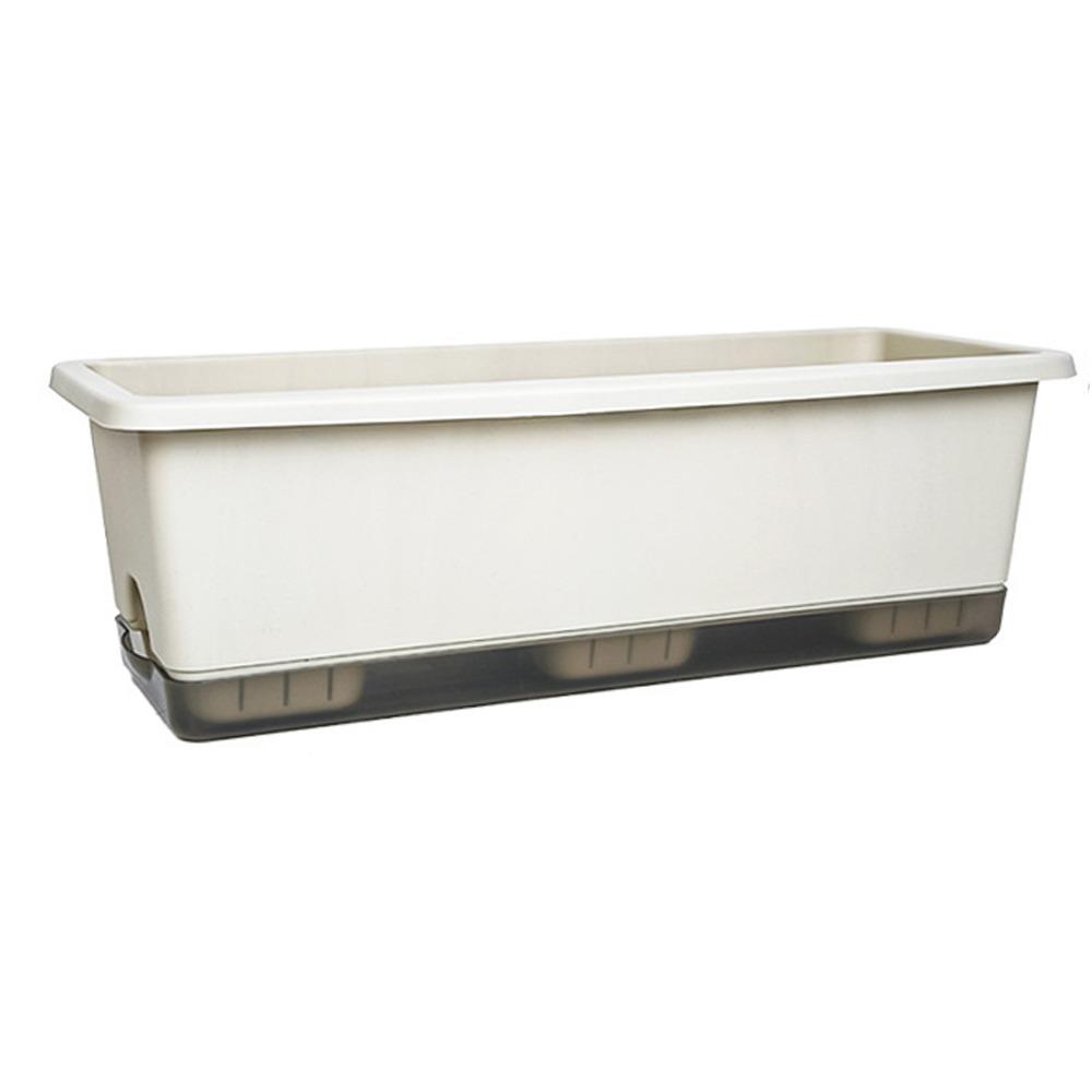 Rectangular Self Watering Planter Plastic Planter Flower Pot Growing Box Indoor Gardening 16.34x6.77in