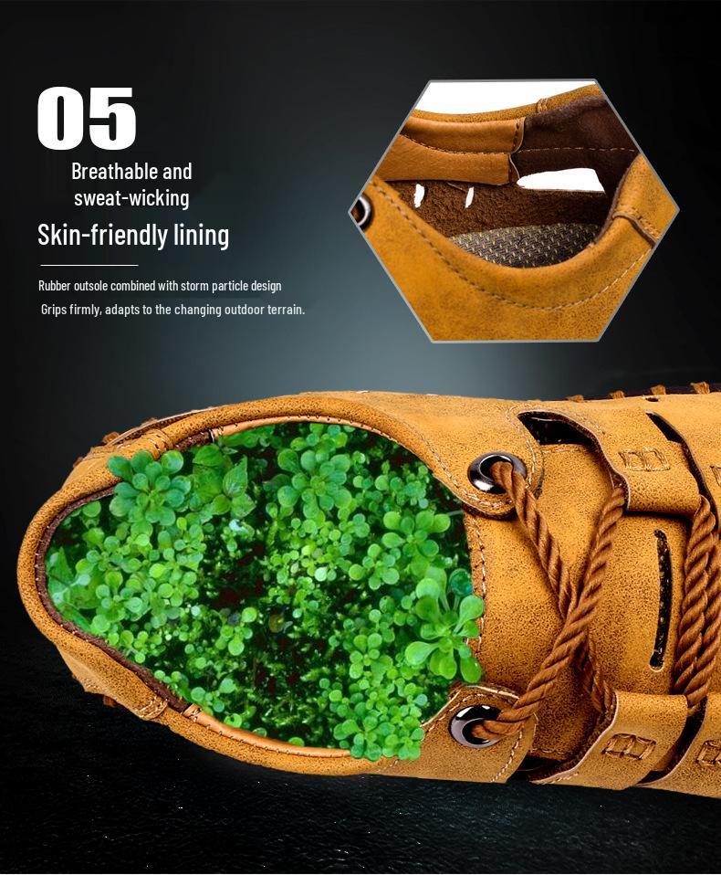 Men's Plus Size Casual Breathable Summer Sandals - Soft Sole Perforated Design