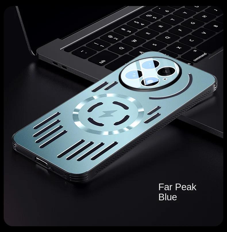 

Металлический теплоотводящий магнитный чехол для OnePlus 13T 13 R 12 ACE 5 Pro Magsafe ударопрочный алюминиевый сплав бампер твердый чехол Shell For OnePlus 13R синий