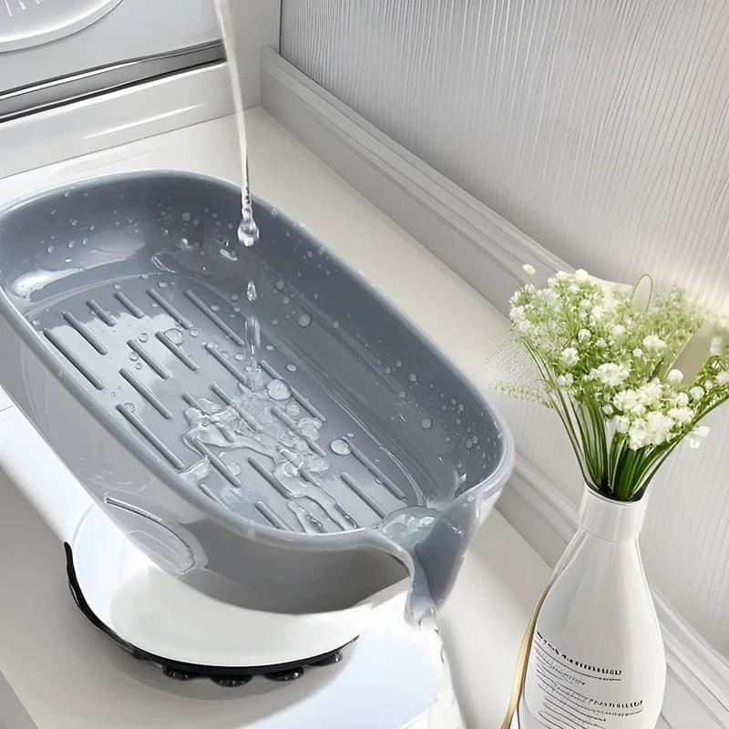 Punch-Free Soap Dish Luxury Suction Cup Bathroom Soap Holder Light Luxury Bathroom Storage Rack Macaron Color Chinese Sle