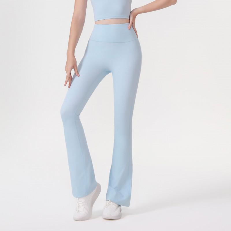 Womens High-Waisted Flared Yoga Pants Slim Fit Quick Dry Tummy Control Workout Leggings