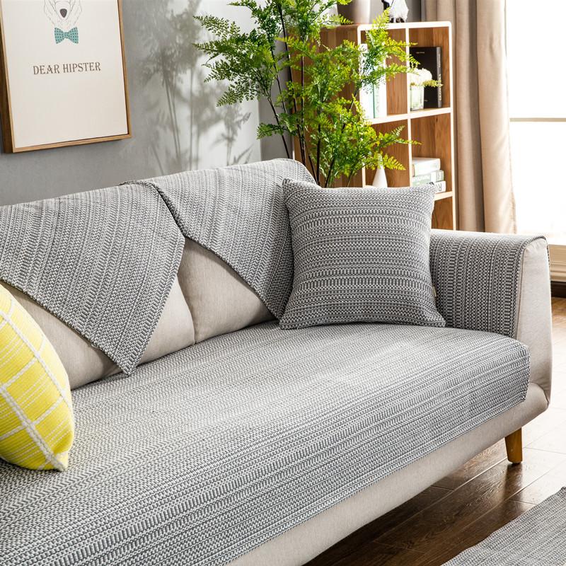 

Полиэстер Хлопок Полосатый Чехол для Дивана Четыре Сезона Универсальный Гостиная Новый Утолщенный Нескользящий Чехол-Подушка для Дивана Домашний Пылезащитный Чехол 70x50cm 1pcs