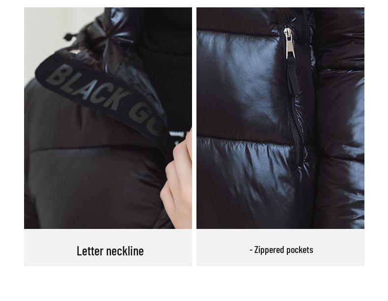 Women's Black Gold Down Cotton Long Self-Heating Jacket (2025 Model)