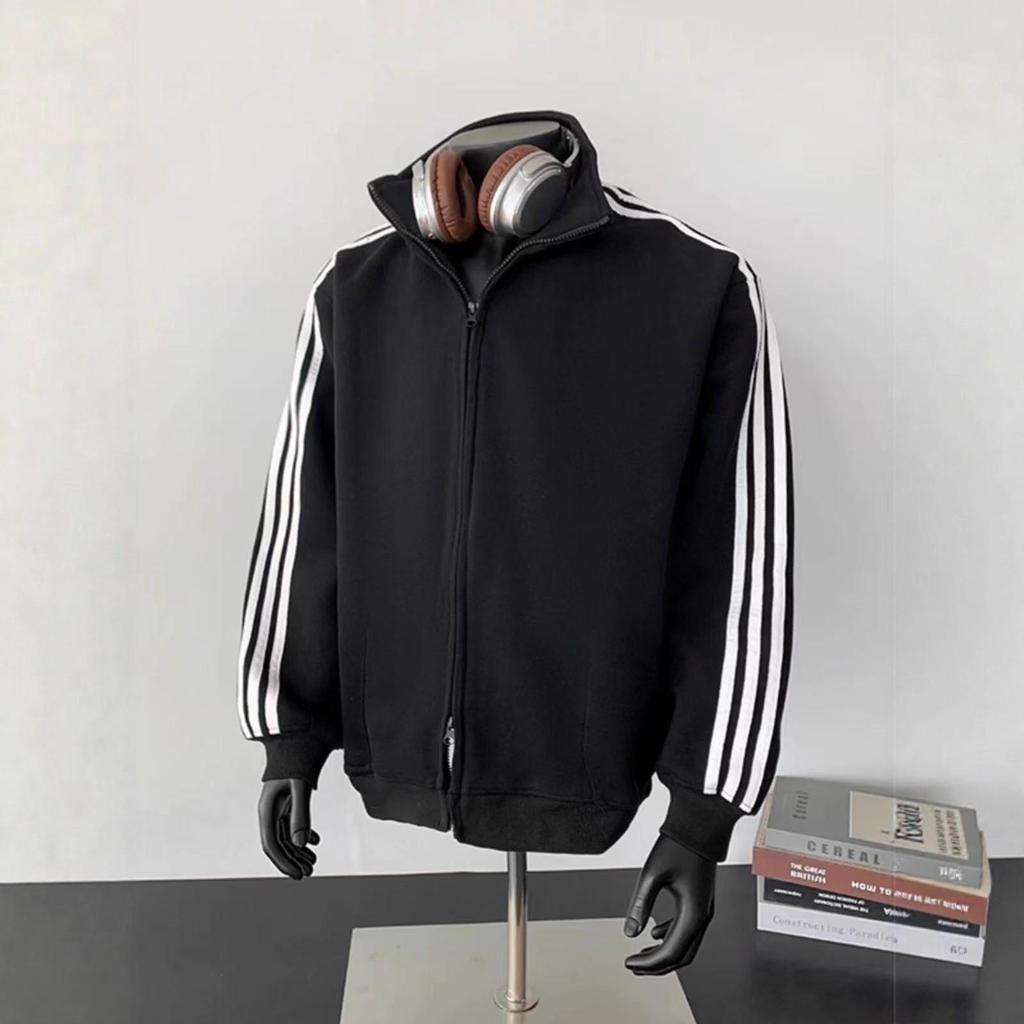 Herren Kapuzenjacke mit Reißverschluss und Stehkragen - Lässige Trendige High Street Sportjacke