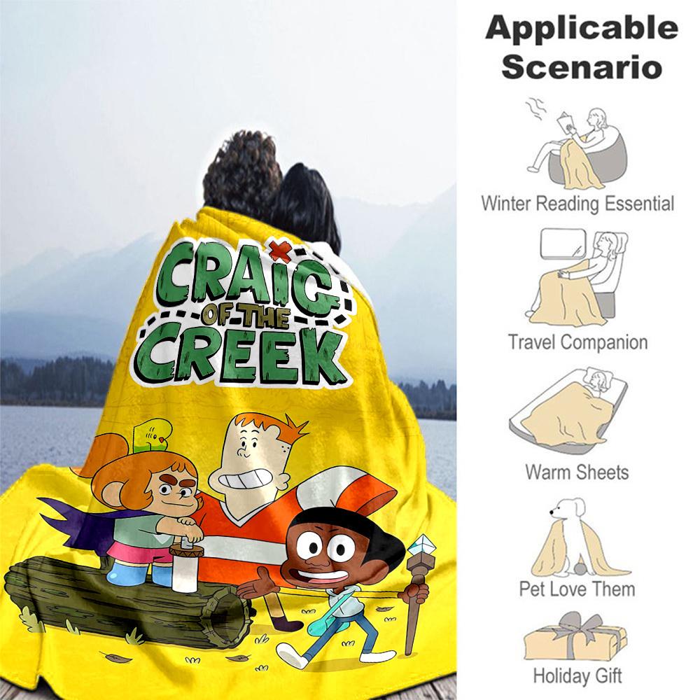 1pc Craig of the Creek Outdoor Blanket Lightweight Flannel, All-Season Use for Sofa, Bed, Travel, Camping, Living Room, Office, Couch047
