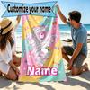 Custom Name Personalized Care Bears Print Beach Towel, for Trip Camping Beach Party Home Decor, Birthday Gift for Family & Friends