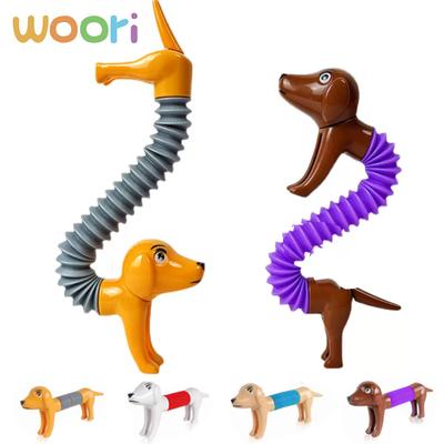 Anti-stress Decompression Novelty Pop Tubes Spring Dog Sensory Toy Stress Relieve Bellows Toys For Adult Kids Squeeze Toys Gifts