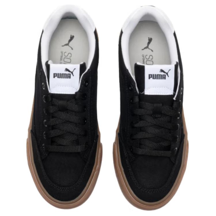 Puma Court Classic Vulc Fashionable Durable Lightweight Low-Top Skate Shoes Unisex Sneakers Black 395020-15