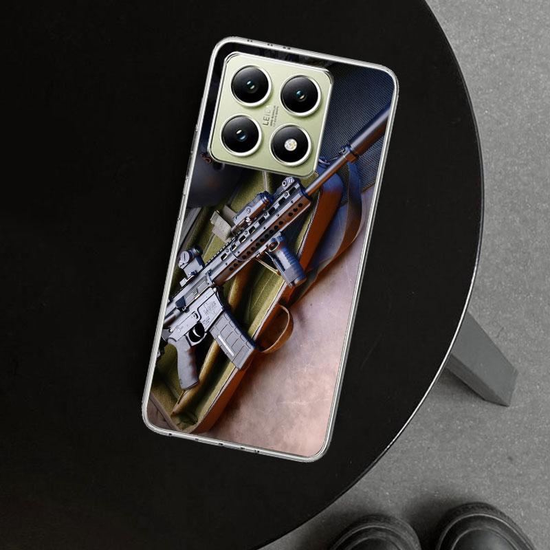 Gun Bullets AK47 Handgun Phone Case Cover for Xiaomi Redmi Note 15 14 13 12 11 Pro Plus 14S 12S 11S 11T 11E 10S 10 Customized Fu