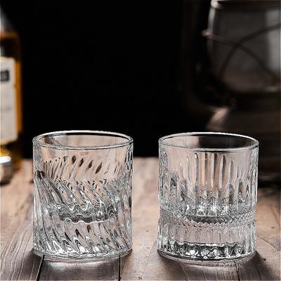 2pcs Sets Cocktail Glass Thick Bottomed Wine Glass Whiskey Glass Creative Ice Hockey Cup Coffee Mug Drinking Glasses Party Tools