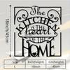 Kitchen Metal Wall Art, 2D Flat Black Decorative Plaque for Dining Area Living Room, Culinary Farmhouse Hanging Ornament