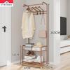 Simplistic Bedroom Coat and Clothes Rack with Hooks and Multi-Layer Storage Shelf