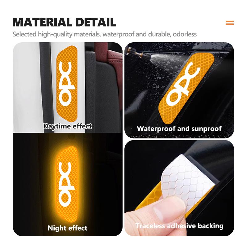 AAAYS1 Car Door Diamond Reflective Sticker Body Side Anti-collision Protection Stickers For Opel Insignia Corsa Zafira Mokka Grandland