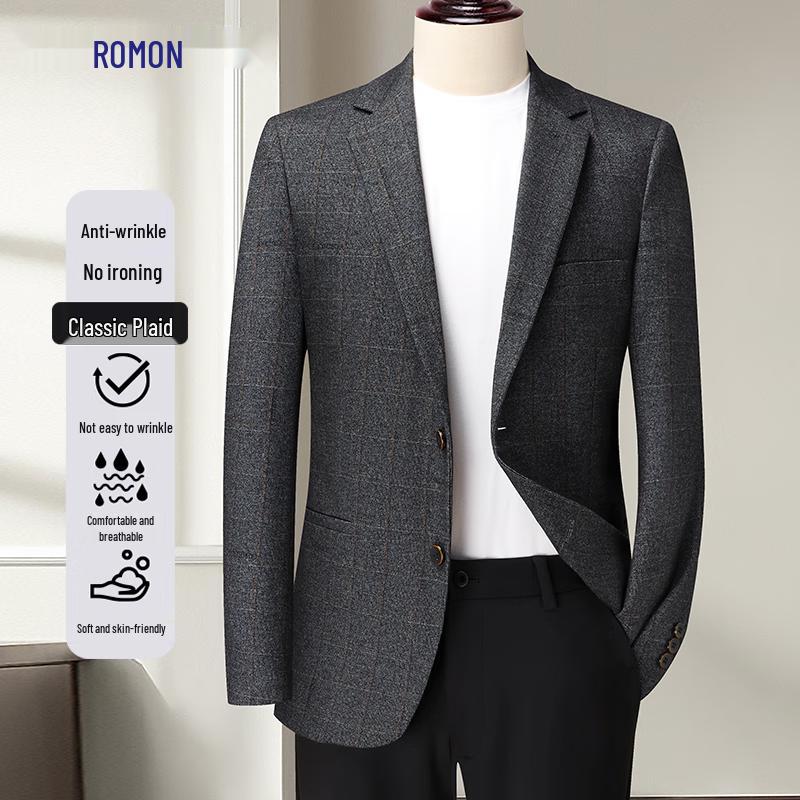 Мужской приталенный эластичный блейзер Luomeng в стиле business casual 170
