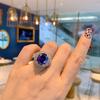 Bijuterii Zirconiu Violet Inel Retro Strălucire Diamant Inel de Damă Piatră Principală 10 * 12