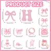 25 Pcs Pink Bow Birthday Party Decorations Glitter Happy Birthday Banner Garland Pink Hanging Swirls Bow Themed Party Decor Streamers for Girls Women